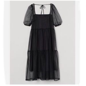H&M Puff Sleeve Mesh Dress